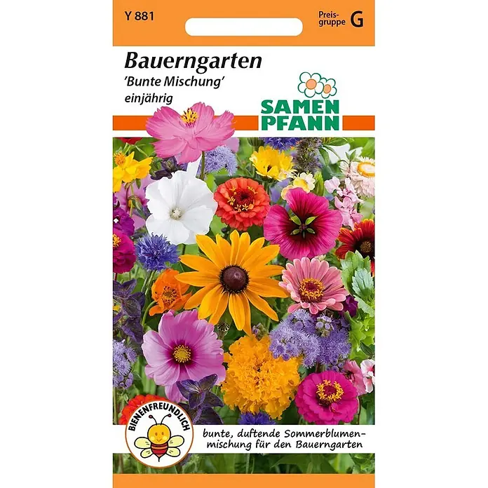 Samen Pfann Saatgut Blumenmischung, Bauerngarten -  - Samen Pfann Bauerngarten Blumenmischung, bienenfreundlich und duftend für einen bunten Bauerngarten.