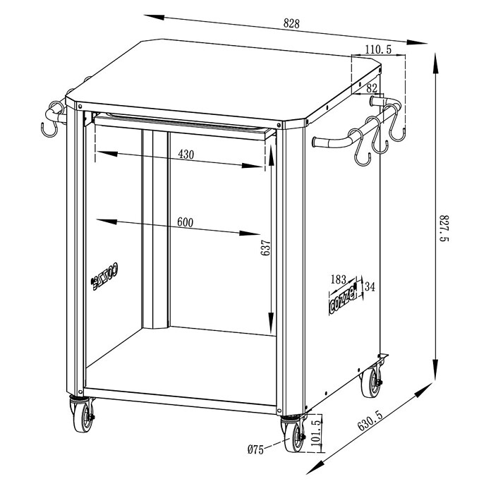 Cozze Unterschrank Edelstahl (L x B x H: 60 x 60 x 80,5 cm) | BAUHAUS