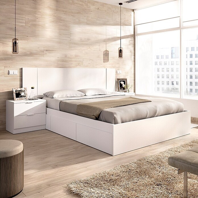 Dekit Set muebles de dormitorio Len (4 pzs., Blanco, Específico para: Colchón de 150x190 cm) | BAUHAUS