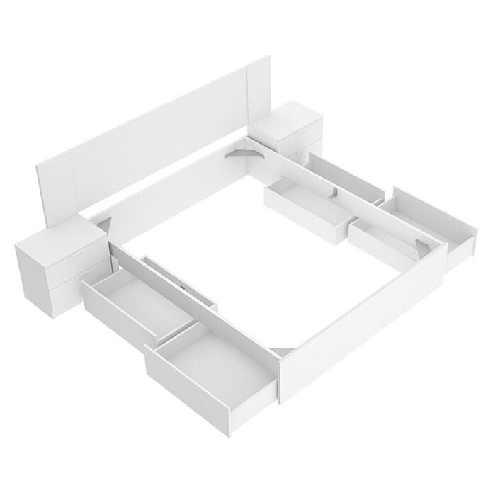 Dekit Set muebles de dormitorio Len (4 pzs., Blanco, Específico para: Colchón de 150x190 cm) | BAUHAUS