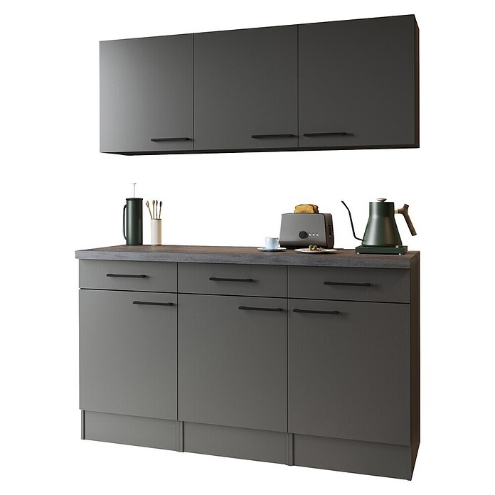 Respekta Sideboard Oliver (Breite: 150 cm, Grau Matt, Mit Oberschrank) | BAUHAUS