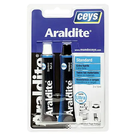 Ceys  Adhesivo de resina epoxi de 2 componentes Araldite Standard