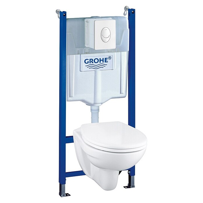 Grohe Wand-WC-Set Solido Compact Set 4 in 1 (Mit WC-Sitz, Tiefspüler, Weiß)
