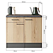 Respekta Buffetschrank Oliver (Breite: 100 cm, Artisan Eiche, Ohne Oberschrank) | BAUHAUS