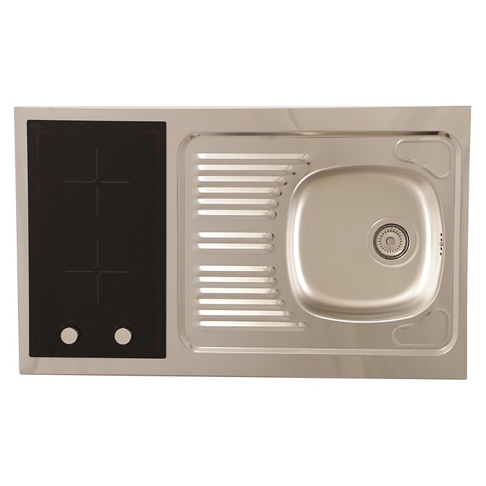 Respekta Miniküche Oliver (Breite: 100 cm, Grau, Mit Glaskeramikkochfeld) | BAUHAUS