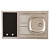 Respekta Miniküche Oliver (Breite: 100 cm, Grau, Mit Glaskeramikkochfeld) | BAUHAUS