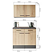 Respekta Sideboard Oliver (Breite: 100 cm, Grau Matt, Mit Oberschrank) | BAUHAUS