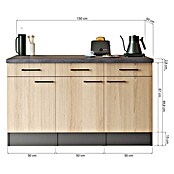 Respekta Sideboard Oliver (Breite: 150 cm, Grau Matt, Ohne Oberschrank) | BAUHAUS
