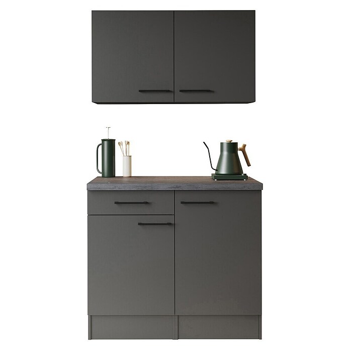 Respekta Buffetschrank Oliver (Breite: 100 cm, Grau Matt, Mit Oberschrank) | BAUHAUS