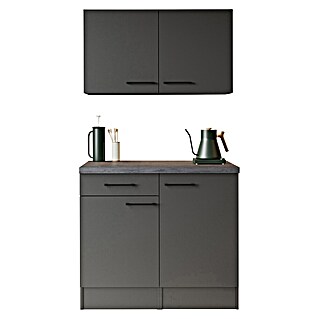 Respekta Buffetschrank Oliver (Breite: 100 cm, Grau Matt, Mit Oberschrank)