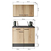 Respekta Buffetschrank Oliver (Breite: 100 cm, Artisan Eiche, Mit Oberschrank) | BAUHAUS