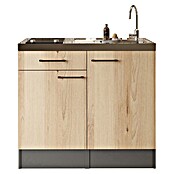 Respekta Miniküche Oliver (Breite: 100 cm, Grau, Mit Glaskeramikkochfeld) | BAUHAUS