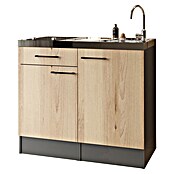 Respekta Miniküche Oliver (Breite: 100 cm, Grau, Mit Glaskeramikkochfeld) | BAUHAUS