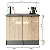 Respekta Sideboard Oliver (Breite: 100 cm, Grau Matt, Ohne Oberschrank) | BAUHAUS