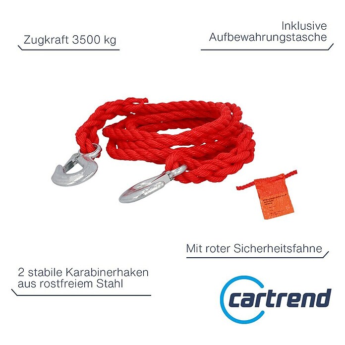 UniTec Abschleppseil (4 m, Zugkraft: 3,5 t)