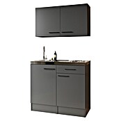 Respekta Miniküche Oliver (Breite: 100 cm, Grau, Mit Duo-Kochmulde, Mit Oberschrank) | BAUHAUS