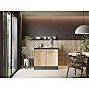Respekta Miniküche Oliver (Breite: 100 cm, Artisan Eiche Nachbildung, Mit Duo-Kochmulde) | BAUHAUS