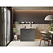 Respekta Miniküche Oliver (Breite: 100 cm, Grau, Mit Duo-Kochmulde) | BAUHAUS