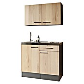 Respekta Miniküche Oliver (Breite: 100 cm, Artisan Eiche Nachbildung, Mit Duo-Kochmulde, Mit Oberschrank) | BAUHAUS
