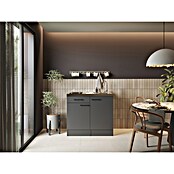 Respekta Miniküche Oliver (Breite: 100 cm, Grau, Mit Glaskeramikkochfeld) | BAUHAUS