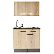 Respekta Miniküche Oliver (Breite: 100 cm, Artisan Eiche Nachbildung, Mit Duo-Kochmulde, Mit Oberschrank) | BAUHAUS