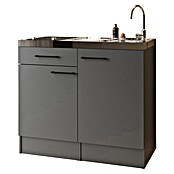 Respekta Miniküche Oliver (Breite: 100 cm, Grau, Mit Glaskeramikkochfeld) | BAUHAUS