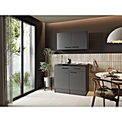 Respekta Miniküche Oliver (Breite: 100 cm, Grau, Mit Duo-Kochmulde, Mit Oberschrank) | BAUHAUS