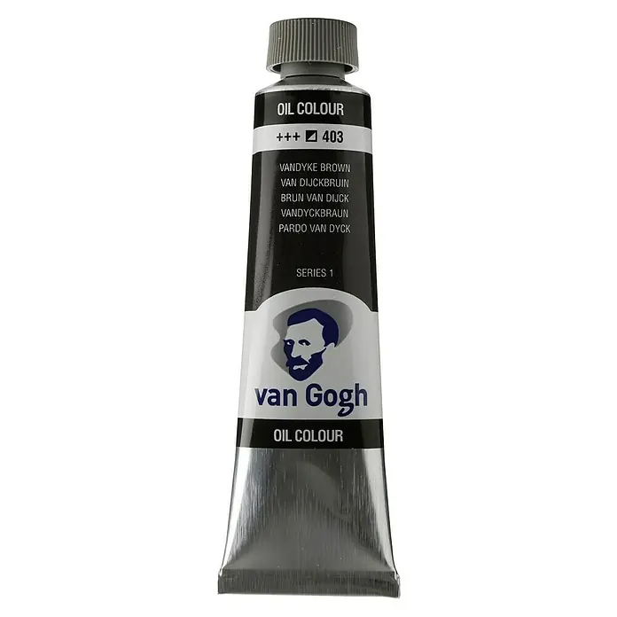 Talens Van Gogh Pintura al óleo - Pardo Van Dyck, 40 ml, Tubo - Tubo de pintura al óleo Van Gogh, color Vandyke Brown 403, ideal para artistas y aficionados. Pigmentos de alta calidad para resultados brillantes.