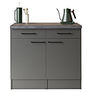 Respekta Sideboard Oliver (Breite: 100 cm, Grau Matt, Ohne Oberschrank)