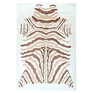 Kayoom Hochflorteppich Zebra (Weiß/Braun, 230 x 160 cm, 100 % Polyester)