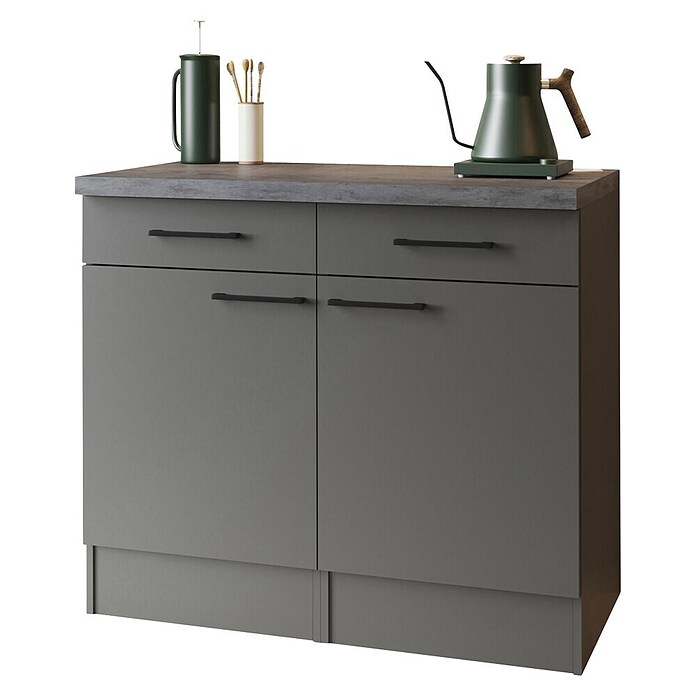 Respekta Sideboard Oliver (Breite: 100 cm, Grau Matt, Ohne Oberschrank) | BAUHAUS