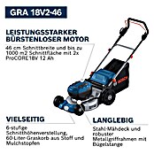 Bosch Professional AMPShare 18V Cortacésped de batería GRA 18V2-46 (18 V, Sin batería, Ancho de corte: 46 cm) | BAUHAUS