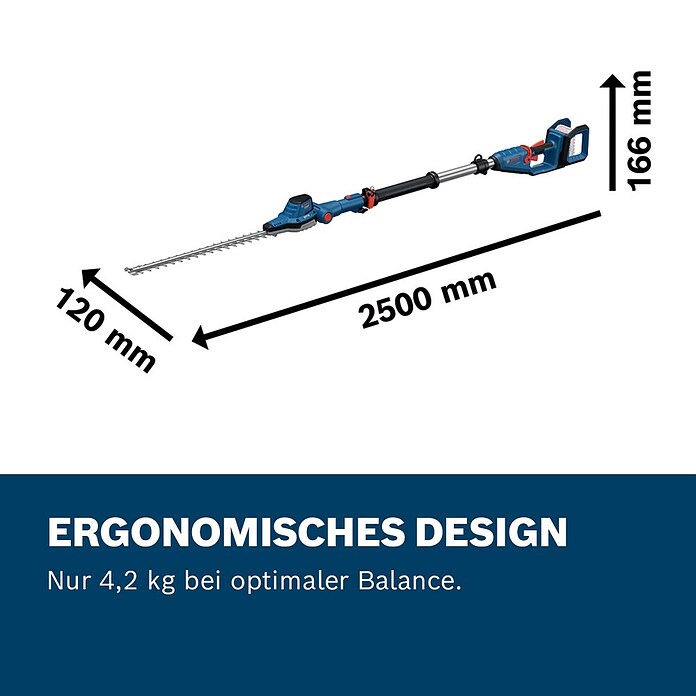 Bosch Professional AMPShare 18V Teleskop-Heckenschere GHE 18V-50 TP (18 V, Ohne Akku, Schnittlänge: 50 cm) | BAUHAUS