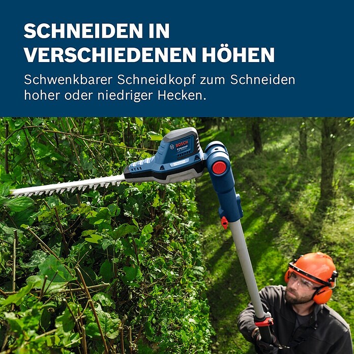 Bosch Professional AMPShare 18V Teleskop-Heckenschere GHE 18V-50 TP (18 V, Ohne Akku, Schnittlänge: 50 cm) | BAUHAUS