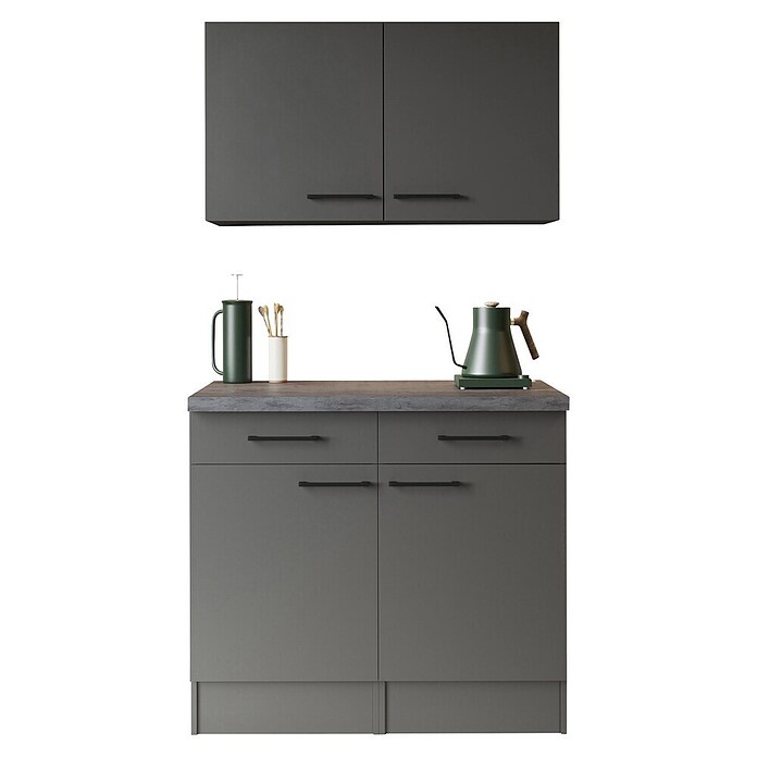 Respekta Sideboard Oliver (Breite: 100 cm, Grau Matt, Mit Oberschrank) | BAUHAUS