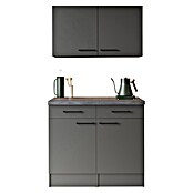 Respekta Sideboard Oliver (Breite: 100 cm, Grau Matt, Mit Oberschrank) | BAUHAUS