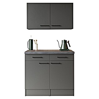 Respekta Sideboard Oliver (Breite: 100 cm, Grau Matt, Mit Oberschrank)