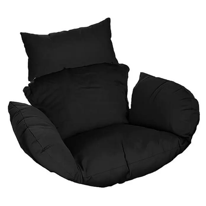 Home Deluxe Hängesessel CIELO Kissen - Kunststoff, Schwarz - Schwarzes Plüsch-Sitzkissen-Set mit integrierter Rückenlehne, Sitzfläche und Armlehnen.