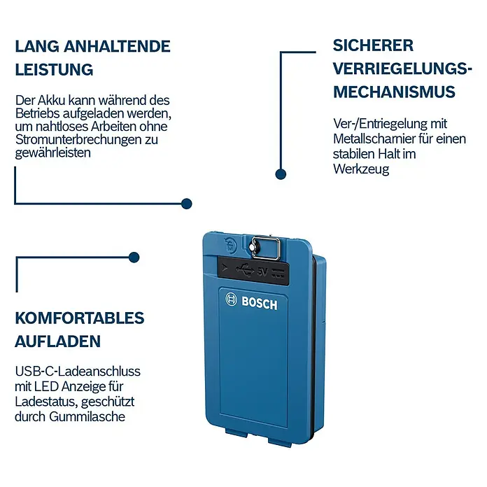 Bosch Professional Akku BA 3.7V 3.0Ah XL - 3,7 V, 3 Ah, Passend für: Linienlaser GLL 80-33 G/ GLL 20-22 G - Informationsansicht