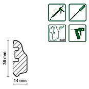 Wandleiste (L x B x H: 2,4 m x 14 mm x 36 mm, Esche Weiß) | BAUHAUS