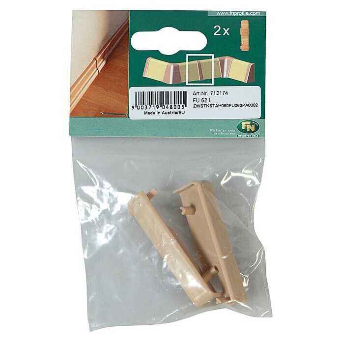 Sockelleiste FU062 (2 x Zwischenstück, Passend für: Sockelleiste FU062 15x58 mm, Kunststoff, Ahorn) | BAUHAUS