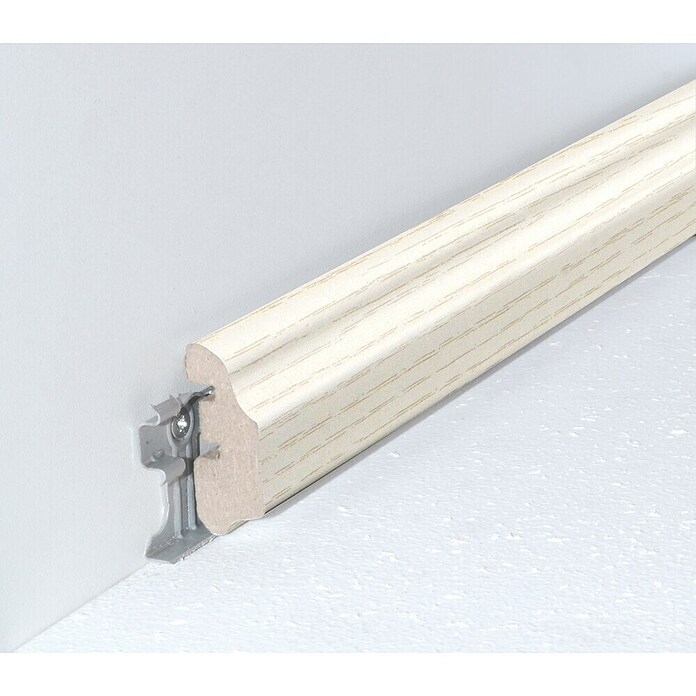 Wandleiste (L x B x H: 2,4 m x 14 mm x 36 mm, Esche Weiß) | BAUHAUS