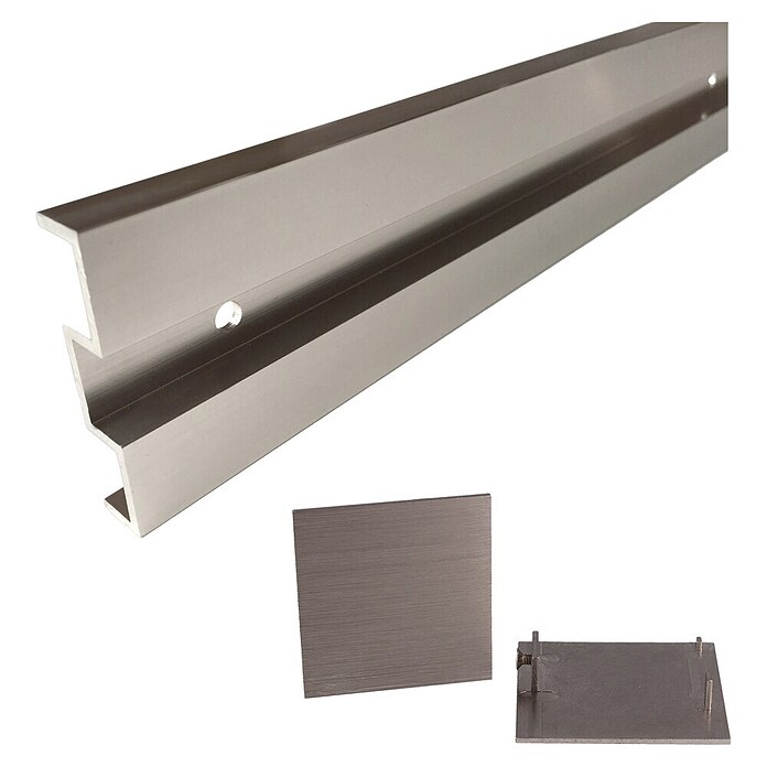 Diamond Doors Abstands-Set Linea 60 2.0 (Edelstahloptik, 2 200 x 18,5 x 63,5 mm, Passend für: Diamond Doors Glasschiebetür-Beschlag Linea 60 2.0) | BAUHAUS