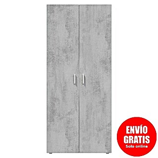 Armario multiusos de madera Tidy (L x An x Al: 37 x 80 x 182 cm, Blanco Artik/Cemento, Espesor: 15 mm)