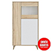 Vitrina Kikua Plus (L x An x Al: 33 x 77 x 142 cm, Roble Canadian/Blanco Artik) | BAUHAUS