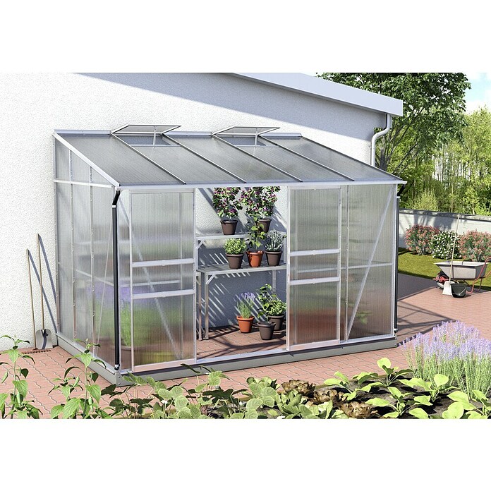 Vitavia Gewächshaus (2,01 x 3,24 x 2,21 m, Glasstärke: 6 mm, Aluminium)