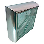 Perfil de bloques de vidrio curvo brillo (Plateado, 100 x 8 cm, Material: Aluminio)