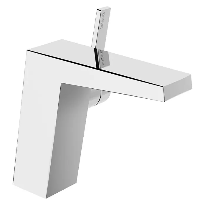Hansa Loft Waschtischarmatur - Ohne Zugstange, Chrom, Glänzend, Höhe: 18,7 cm - Elegante Chromarmatur, minimalistisches Design, ideal für moderne Badezimmer, mit klaren Linien und einem schlanken Hebel für präzise Kontrolle.
