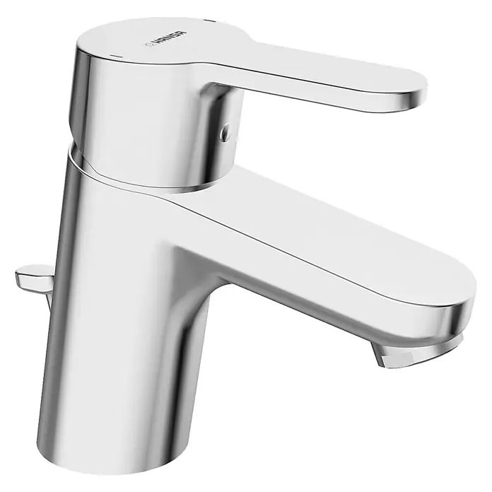 Hansa Primo Waschtischarmatur - Mit Zugstange, Chrom, Glänzend - Ein glänzender, verchromter Hansa Waschtisch Einhebelmischer mit modernem Design für das Badezimmer.