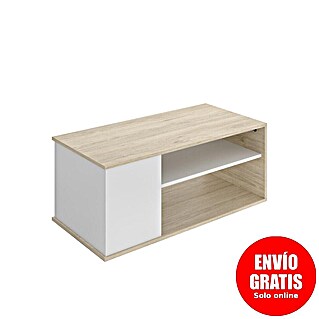 Dekit Bari Mesa de centro (L x An x Al: 50 x 100 x 41,7 cm, Natural/Blanco)